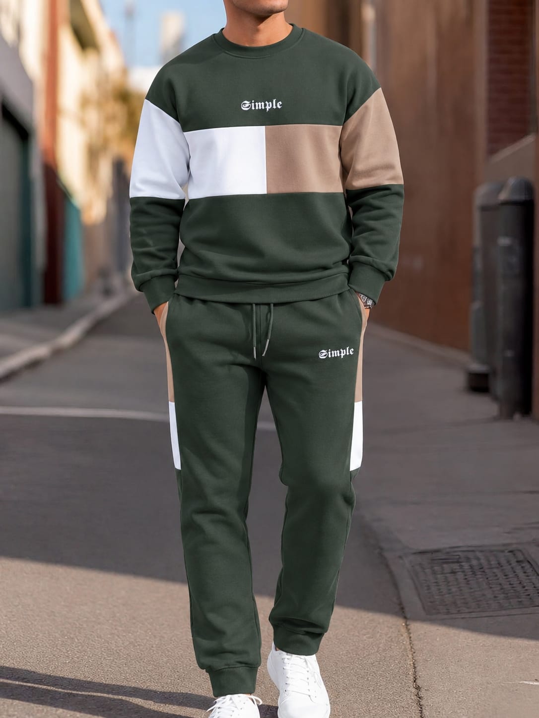 Premium Sweatshirt & Sweatpants Set SS-2Olive