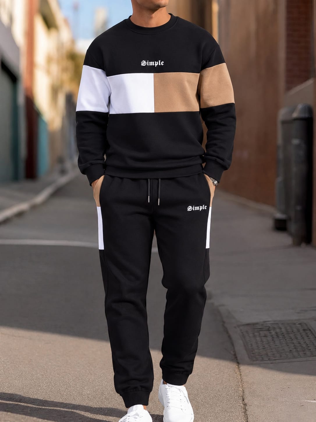 Premium Sweatshirt & Sweatpants Set SS-2Black